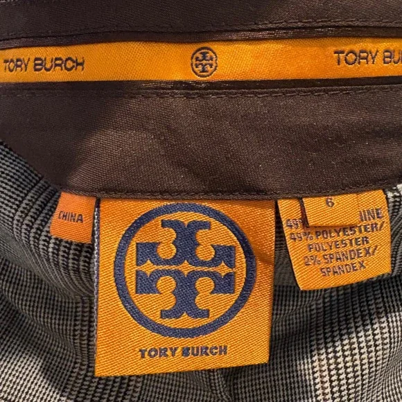 Tory Burch Glen Plaid Flare Trousers Women Sz 6 Wool Blend Wide Leg Dress Pants - Picture 2 of 16